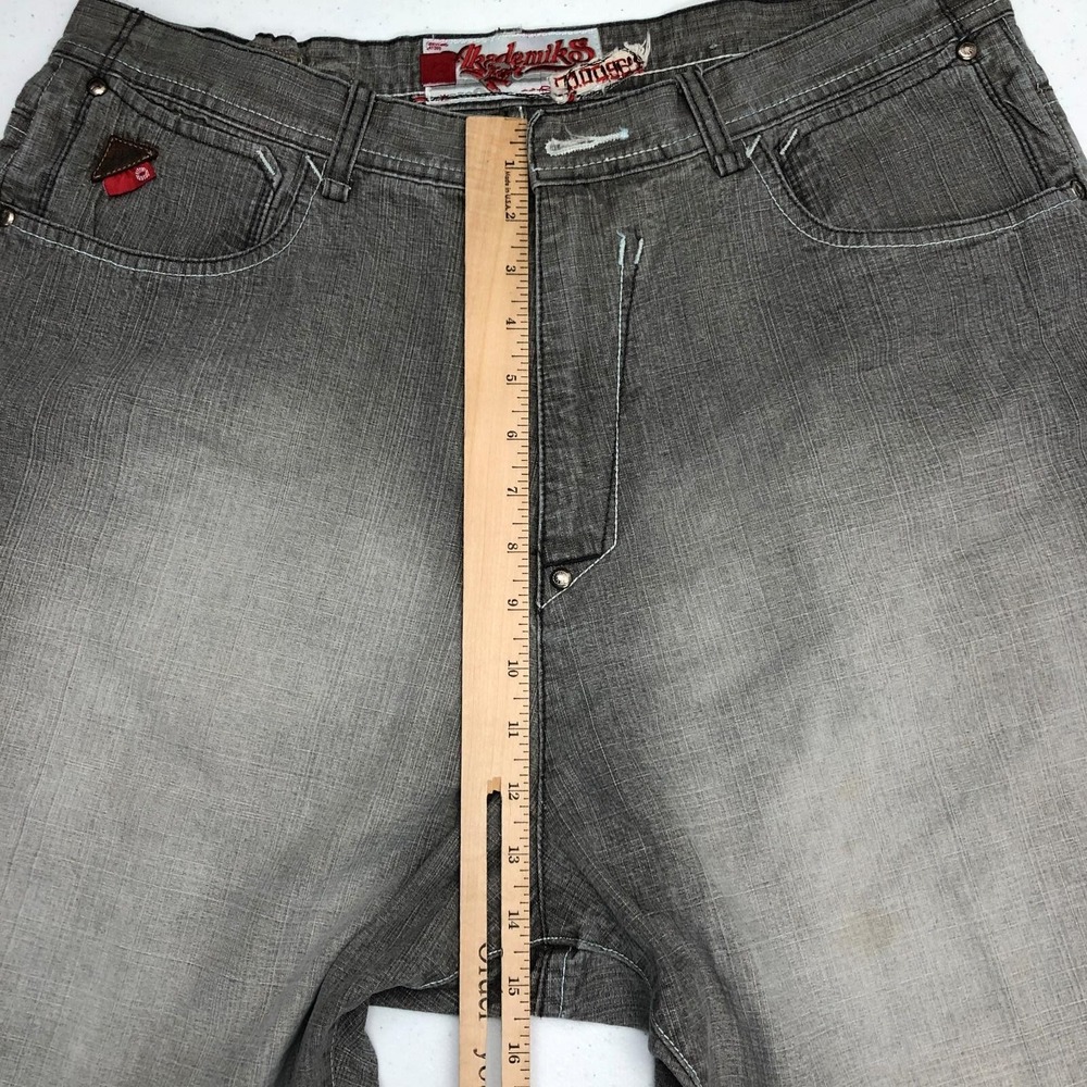 Akademiks Jeans Mens 36 Gray Straight Leg Relaxed Fit Baggy Denim Pants Everyday - Picture 9 of 15